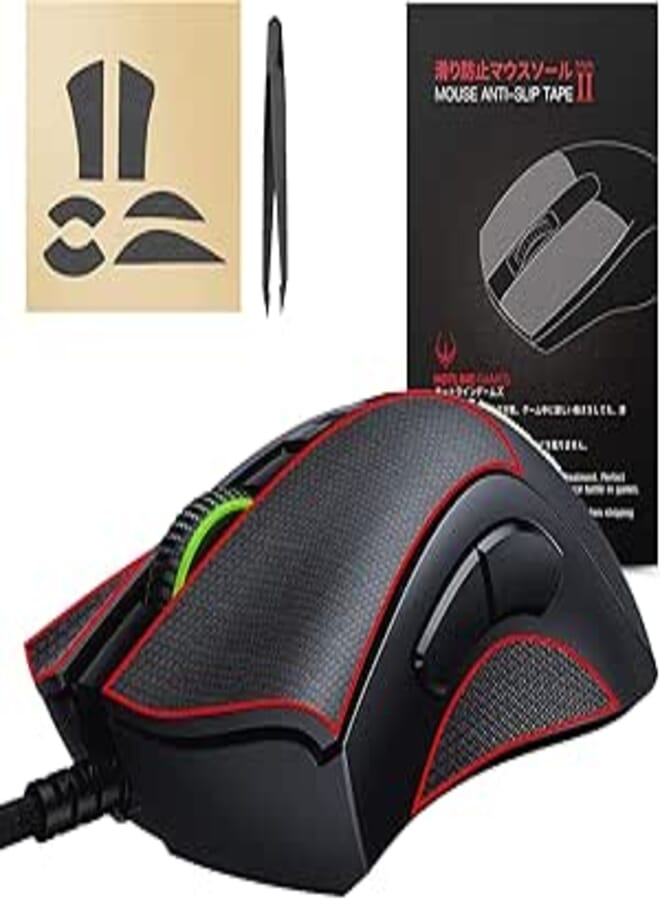 Hotline Games 2.0 Mouse Grip Tape Compatible with Razer Deathadder V2 / Deathadder V2 Pro Gaming Mouse Skins, Anti Slip, Sweat Resistant, Cut to Fit, Easy to Apply, Professional Mice Upgrade